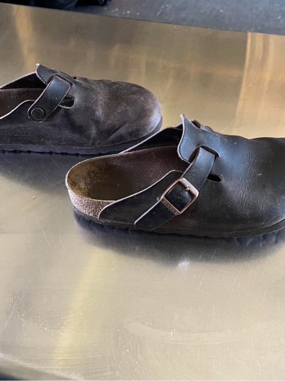 Birkenstock Brown Leather Slip-On Women's Clog with Buckle size 36